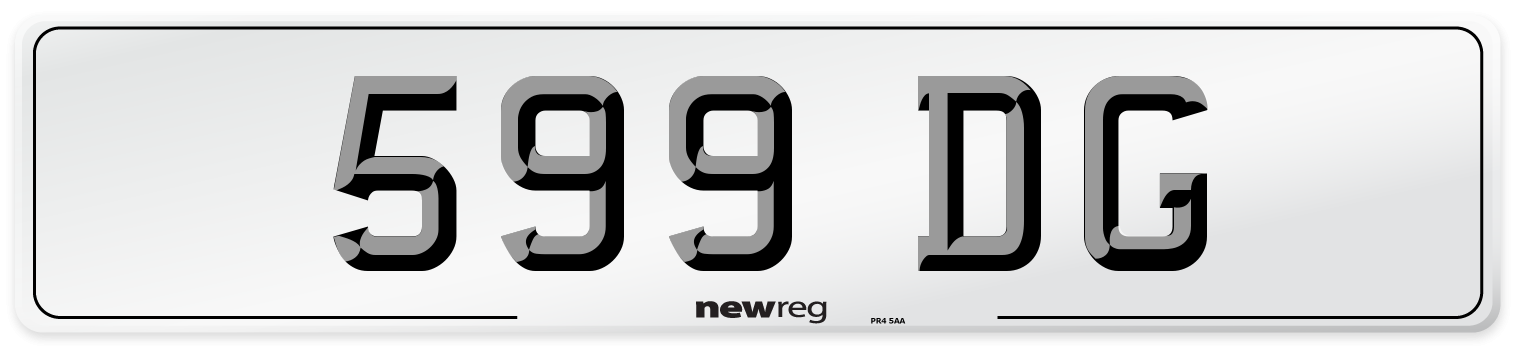599 DG Number Plate from New Reg